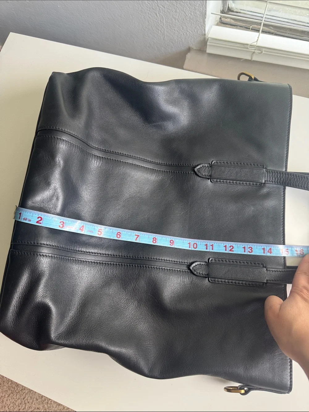 J. Crew Black Leather Briefcase Tote